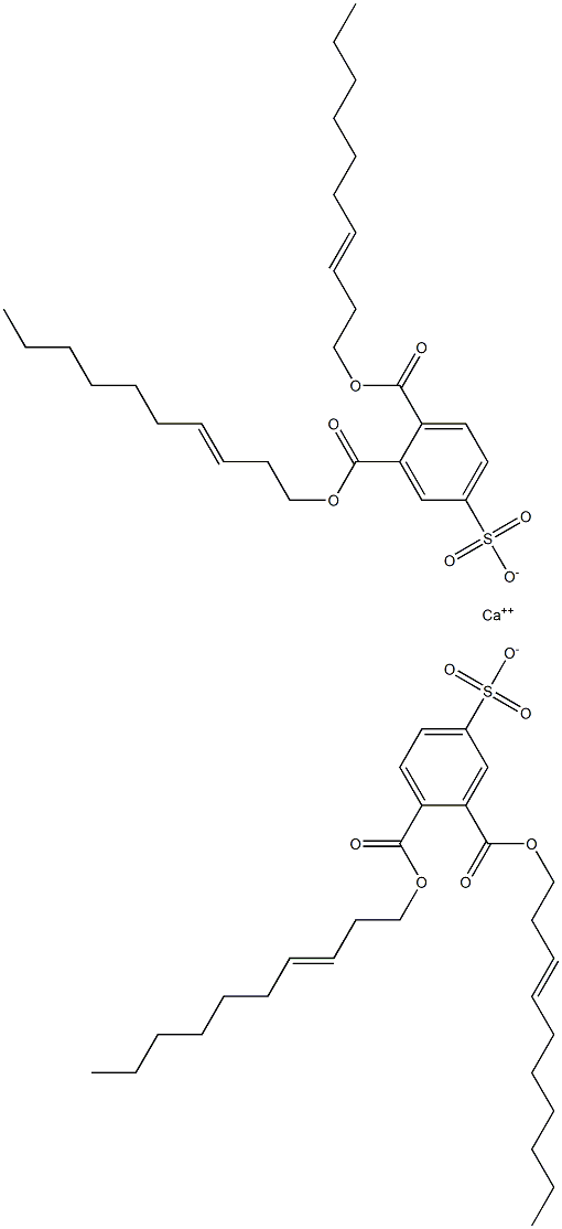 Bis[3,4-di(3-decenyloxycarbonyl)benzenesulfonic acid]calcium salt Struktur