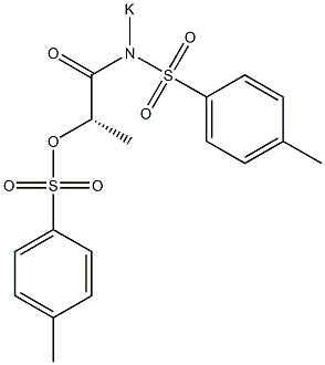 [2S,(-)]-N-Potassio-N-(p-tolylsulfonyl)-2-[(p-tolylsulfonyl)oxy]propionamide Struktur