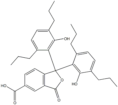 1,3-Dihydro-1,1-bis(6-hydroxy-2,5-dipropylphenyl)-3-oxoisobenzofuran-5-carboxylic acid Struktur