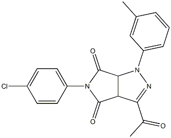 1,3a,4,5,6,6a-Hexahydro-3-acetyl-4,6-dioxo-5-(4-chlorophenyl)-1-(3-methylphenyl)pyrrolo[3,4-c]pyrazole Struktur