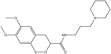 3,4-Dihydro-6,7-dimethoxy-N-[3-(1-piperidinyl)propyl]-2,1-benzoxathiin-3-carboxamide Struktur