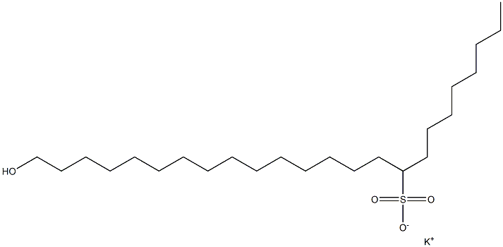 24-Hydroxytetracosane-9-sulfonic acid potassium salt Struktur