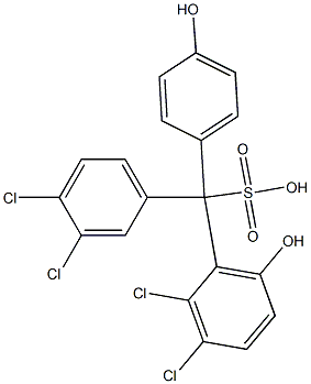 (3,4-Dichlorophenyl)(2,3-dichloro-6-hydroxyphenyl)(4-hydroxyphenyl)methanesulfonic acid Struktur