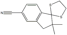 2,2-Dimethylspiro[indane-1,2'-[1,3]dithiolane]-5-carbonitrile Struktur