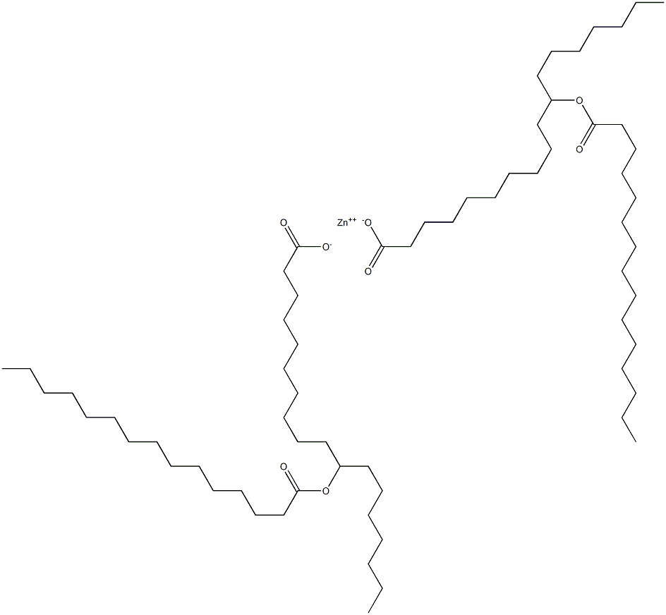 Bis(11-pentadecanoyloxystearic acid)zinc salt Struktur