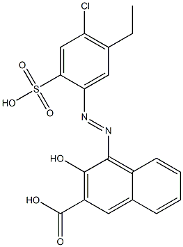 3-Hydroxy-4-[(2-sulfo-4-chloro-5-ethylphenyl)azo]naphthalene-2-carboxylic acid Struktur