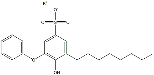 6-Hydroxy-5-octyl[oxybisbenzene]-3-sulfonic acid potassium salt Struktur