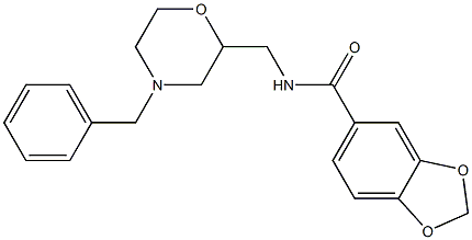 N-(4-Benzylmorpholin-2-ylmethyl)-3,4-methylenedioxybenzamide Struktur