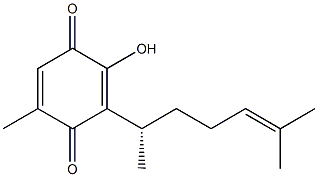 2-Hydroxy-5-methyl-3-[(S)-1,5-dimethyl-4-hexenyl]-1,4-benzoquinone Struktur