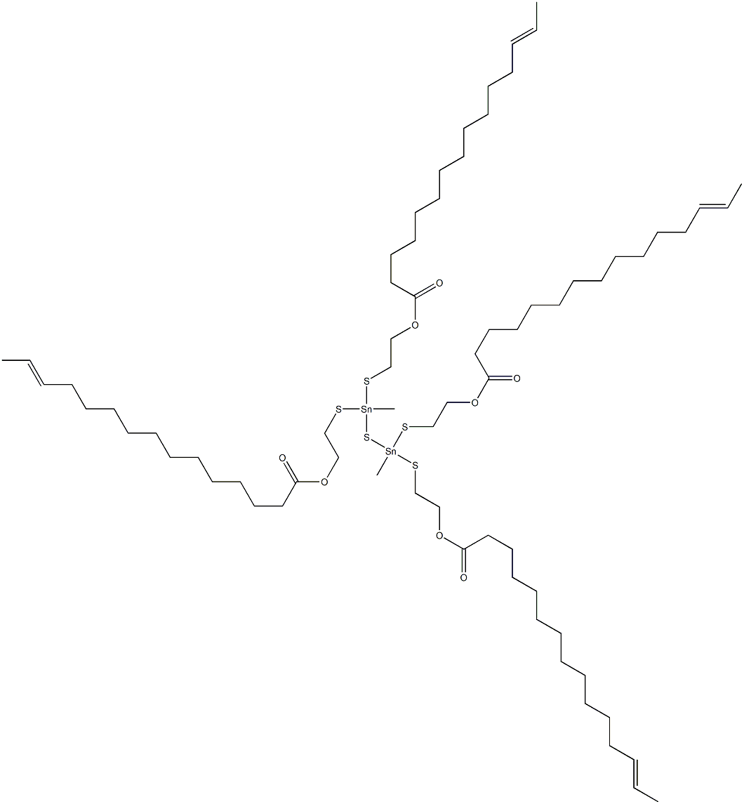 Bis[methylbis[[2-(12-tetradecenylcarbonyloxy)ethyl]thio]stannyl] sulfide Structure