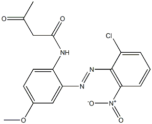 2-Acetyl-2'-(2-chloro-6-nitrophenylazo)-4'-methoxyacetanilide Struktur