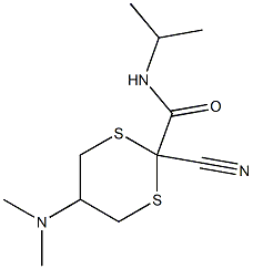 2-Cyano-5-(dimethylamino)-N-isopropyl-1,3-dithiane-2-carboxamide Struktur