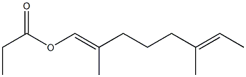 Propionic acid 2,6-dimethyl-1,6-octadienyl ester Struktur