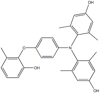 N,N-Bis(4-hydroxy-2,6-dimethylphenyl)-4-(2-hydroxy-6-methylphenoxy)benzenamine Struktur