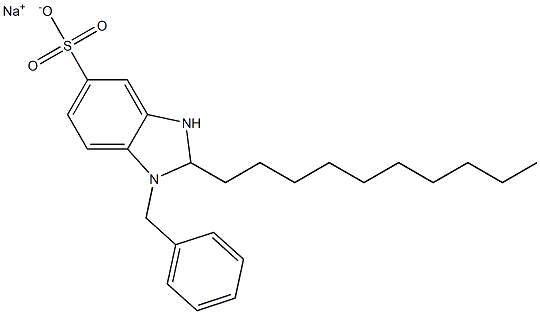 1-Benzyl-2-decyl-2,3-dihydro-1H-benzimidazole-5-sulfonic acid sodium salt Struktur