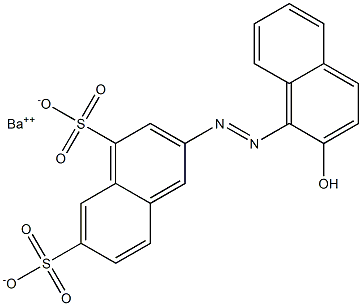 2-[(2-Hydroxy-1-naphtyl)azo]-4,6-naphthalenedisulfonic acid barium salt Struktur