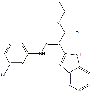 2-(1H-Benzimidazol-2-yl)-3-(3-chloroanilino)propenoic acid ethyl ester Struktur