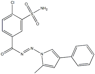 N-[2-Methyl-4-phenylpyrrolizino]-4-chloro-3-sulfamoylbenzamide Struktur