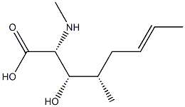 (2R,3S,4S,6E)-3-Hydroxy-4-methyl-2-methylamino-6-octenoic acid Struktur