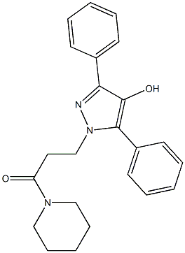 1-(1-Piperidinyl)-3-(4-hydroxy-3,5-diphenyl-1H-pyrazol-1-yl)-1-propanone Struktur