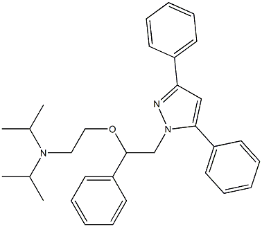 3,5-Diphenyl-1-[2-phenyl-2-[2-(diisopropylamino)ethoxy]ethyl]-1H-pyrazole Struktur