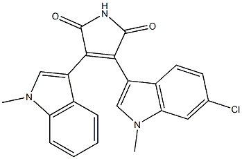 3-(6-Chloro-1-methyl-1H-indol-3-yl)-4-(1-methyl-1H-indol-3-yl)-1H-pyrrole-2,5-dione Struktur