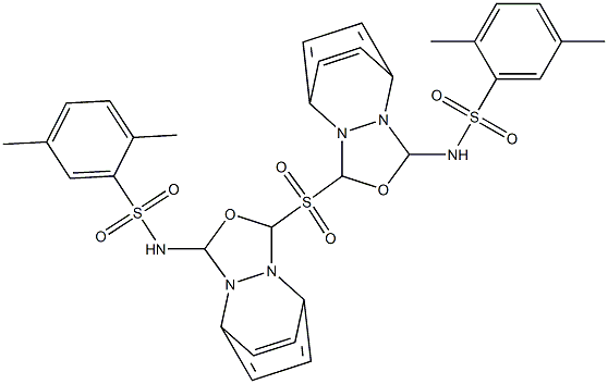 N,N'-[Sulfonylbis[4,1-phenylene(1,3,4-oxadiazole-5,2-diyl)]]bis(2,5-dimethylbenzenesulfonamide) Struktur