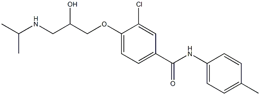 1-[4-[p-Tolylcarbamoyl]-2-chlorophenoxy]-3-[isopropylamino]-2-propanol Struktur