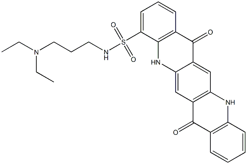 N-[3-(Diethylamino)propyl]-5,7,12,14-tetrahydro-7,14-dioxoquino[2,3-b]acridine-4-sulfonamide Struktur