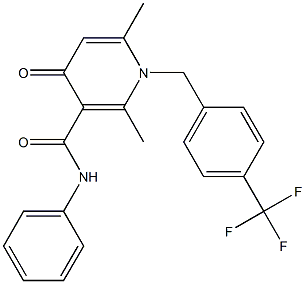 1-(4-Trifluoromethylbenzyl)-1,4-dihydro-2,6-dimethyl-N-phenyl-4-oxopyridine-3-carboxamide Struktur