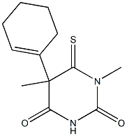 5,6-Dihydro-6-thioxo-5-(1-cyclohexenyl)-1,5-dimethylpyrimidine-2,4(1H,3H)-dione Struktur