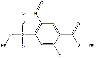 2-Chloro-5-nitro-4-(sodiooxysulfonyl)benzoic acid sodium salt Struktur