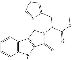 3-(4-Thiazolyl)-2-[(1,2,3,4-tetrahydro-3-oxopyrrolo[3,4-b]indol)-2-yl]propionic acid methyl ester Struktur