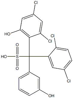 (2,5-Dichlorophenyl)(2,4-dichloro-6-hydroxyphenyl)(3-hydroxyphenyl)methanesulfonic acid Struktur