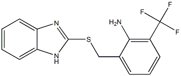 2-[[2-[Amino]-3-(trifluoromethyl)benzyl]thio]-1H-benzimidazole Struktur