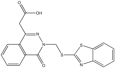 3-[(2-Benzothiazolyl)thiomethyl]-3,4-dihydro-4-oxophthalazine-1-acetic acid Struktur