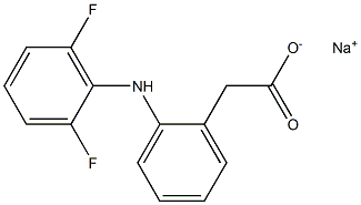 2-(2,6-Difluorophenylamino)benzeneacetic acid sodium salt Struktur