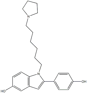 2-(4-Hydroxyphenyl)-1-[6-(1-pyrrolidinyl)hexyl]-1H-indol-5-ol Struktur