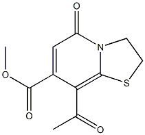 8-Acetyl-2,3-dihydro-5-oxo-5H-thiazolo[3,2-a]pyridine-7-carboxylic acid methyl ester Struktur