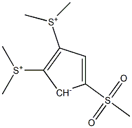 4-Methylsulfonyl-1,2-bis(dimethylsulfonio) cyclopentadienide Struktur