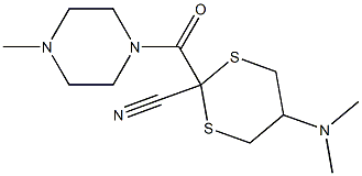 2-[(4-Methylpiperazin-1-yl)carbonyl]-5-(dimethylamino)-1,3-dithiane-2-carbonitrile Struktur