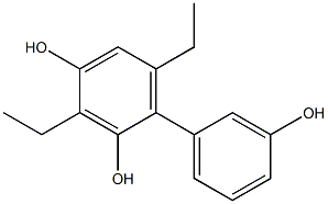 3,6-Diethyl-1,1'-biphenyl-2,3',4-triol Struktur