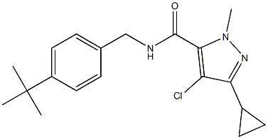 N-(4-tert-Butylbenzyl)-1-methyl-3-cyclopropyl-4-chloro-1H-pyrazole-5-carboxamide Struktur