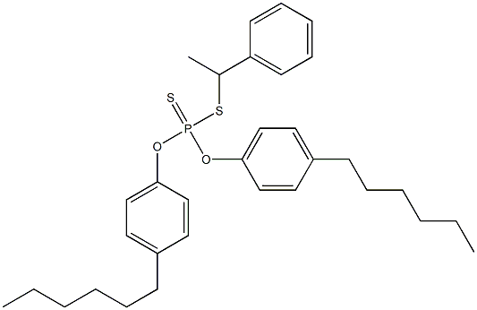 Dithiophosphoric acid O,O-bis(4-hexylphenyl)S-(1-phenylethyl) ester Struktur