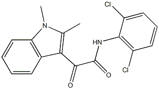 N-(2,6-Dichlorophenyl)-2-[1,2-dimethyl-1H-indol-3-yl]-2-oxoacetamide Struktur