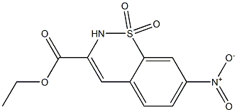 3-(Ethoxycarbonyl)-7-nitro-2H-1,2-benzothiazine 1,1-dioxide Struktur