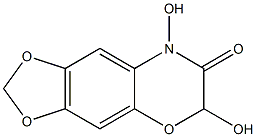 3,4-Dihydro-2,4-dihydroxy-6,7-(methylenebisoxy)-2H-1,4-benzoxazin-3-one Struktur