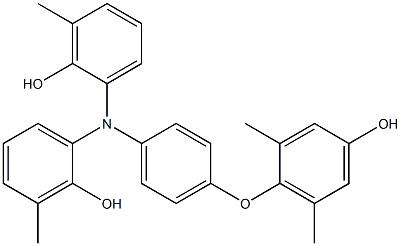 N,N-Bis(2-hydroxy-3-methylphenyl)-4-(4-hydroxy-2,6-dimethylphenoxy)benzenamine Struktur