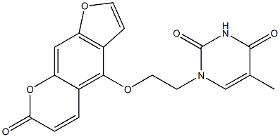 4-[2-[(1,2,3,4-Tetrahydro-5-methyl-2,4-dioxopyrimidin)-1-yl]ethyloxy]-7H-furo[3,2-g][1]benzopyran-7-one Struktur