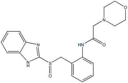 2-[[2-[(Morpholinoacetyl)amino]benzyl]sulfinyl]-1H-benzimidazole Struktur